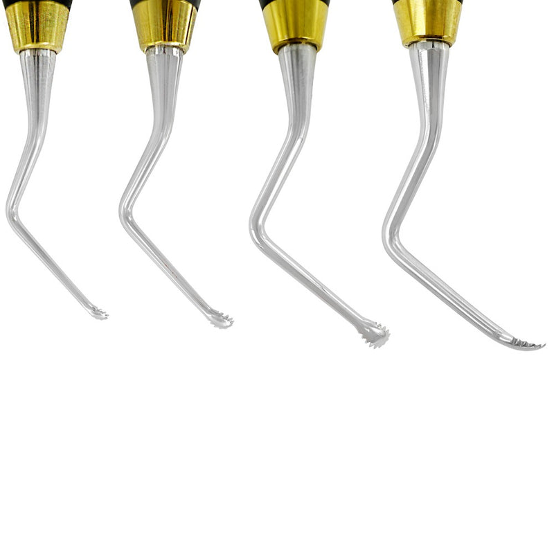 POWER SERRATED SURGICAL LUCAS CURETTE KIT – SET OF 4, BLACK EDITION