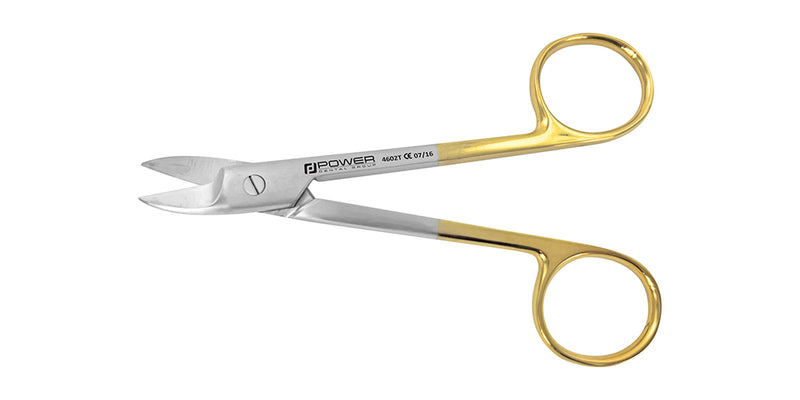 CROWN SCISSOR 10.5 CM, CURVED, SERRATED, T/C