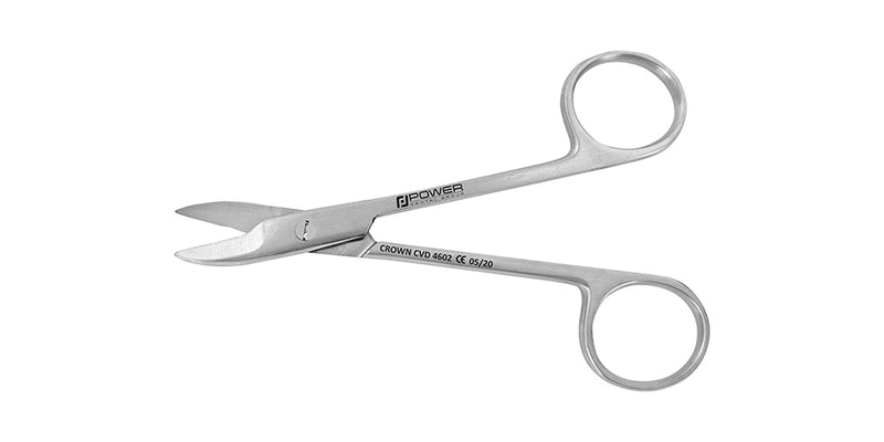 CROWN SCISSOR CURVED 10.5 CM SERRATED