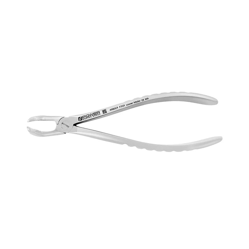 Power Atraumatic Extraction Forceps – Universal F7CP, Lower Molars, Modified Cowhorn – Compact Handle
