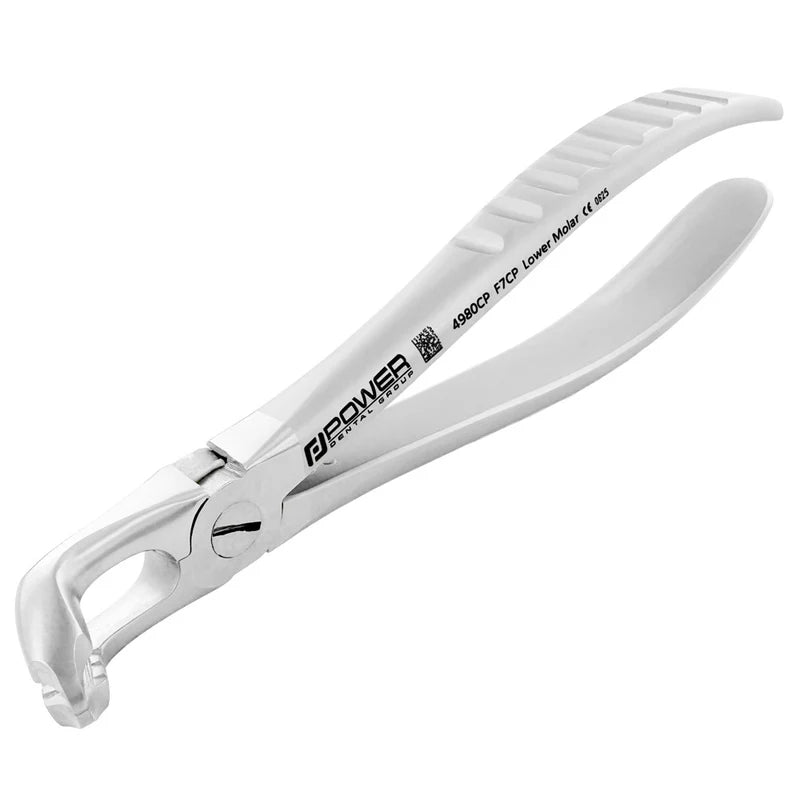 Power Atraumatic Extraction Forceps – Universal F7CP, Lower Molars, Modified Cowhorn – Compact Handle