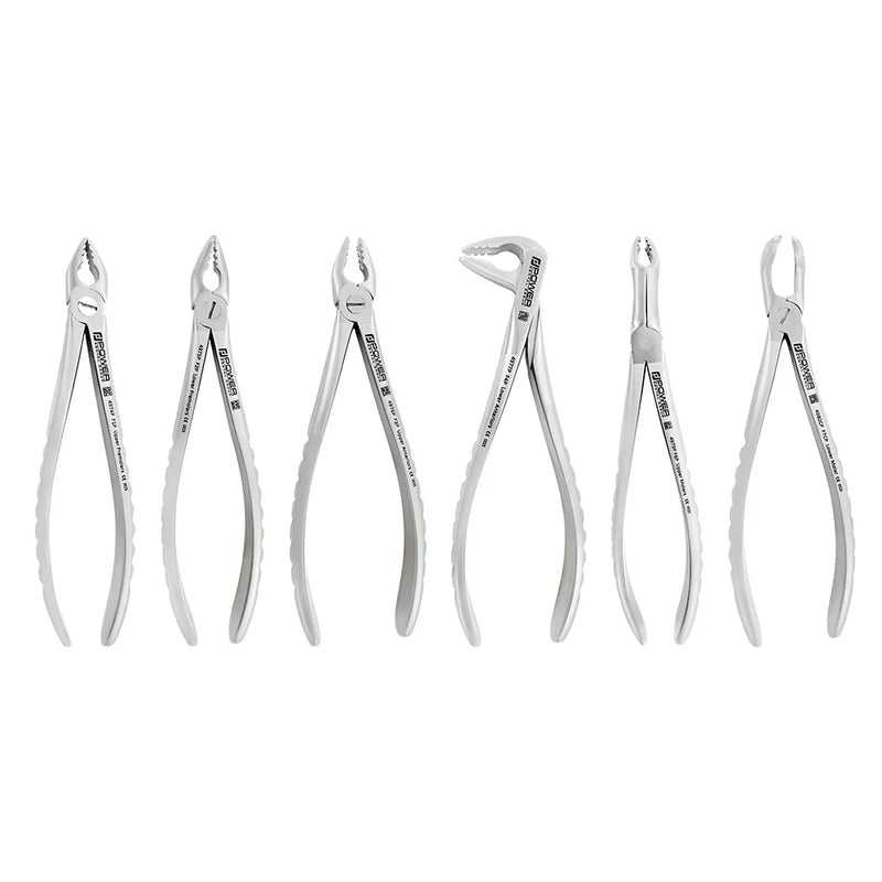 Power Universal Atraumatic Extraction Forceps Kit – Compact Handle – Set of 6