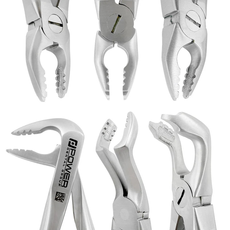 Power Universal Atraumatic Extraction Forceps Kit – Compact Handle – Set of 6