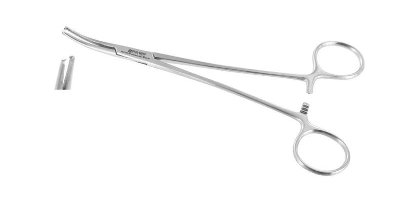 Hemostatic Forceps Halsted Curved, Flat Tip, 18.5 cm
