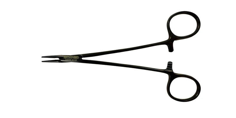 Power Straight Needle Holder Crile-Wood – Titanium, T/C, 15 cm – Black Edition