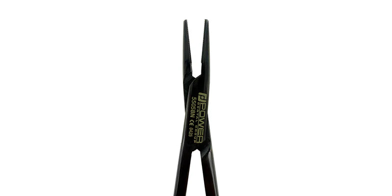 Power Straight Needle Holder Crile-Wood – Titanium, T/C, 15 cm – Black Edition