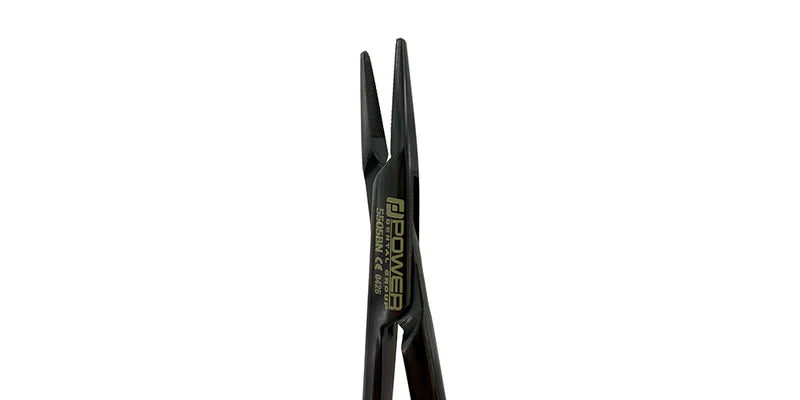 Power Straight Needle Holder Crile-Wood – Titanium, T/C, 15 cm – Black Edition