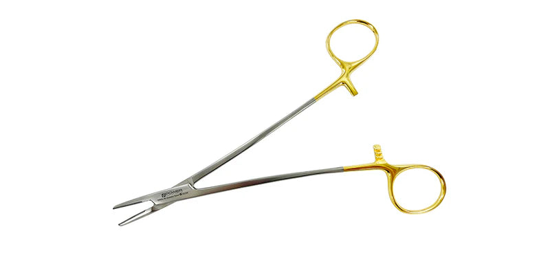 Straight Needle Holder Crile-Wood T/C, Gold Steel, 18 cm