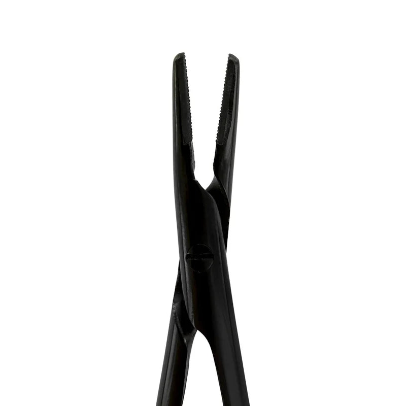 Power Curved Needle Holder Castroviejo – Titanium, T/C, 18 cm – Black Edition