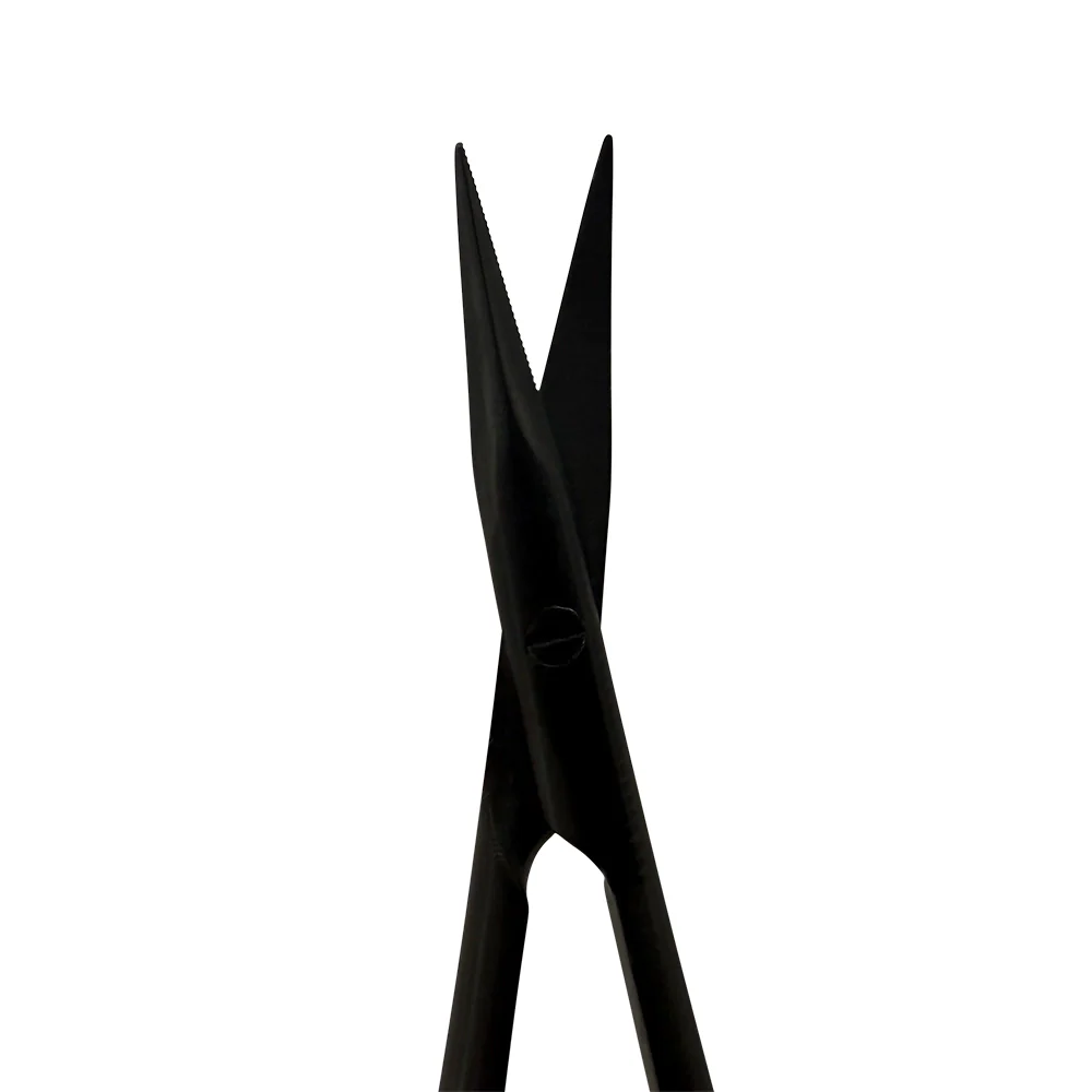 Power Castroviejo Micro Surgery Scissors – Curved, 7.1 in (18 cm) – Black Titanium
