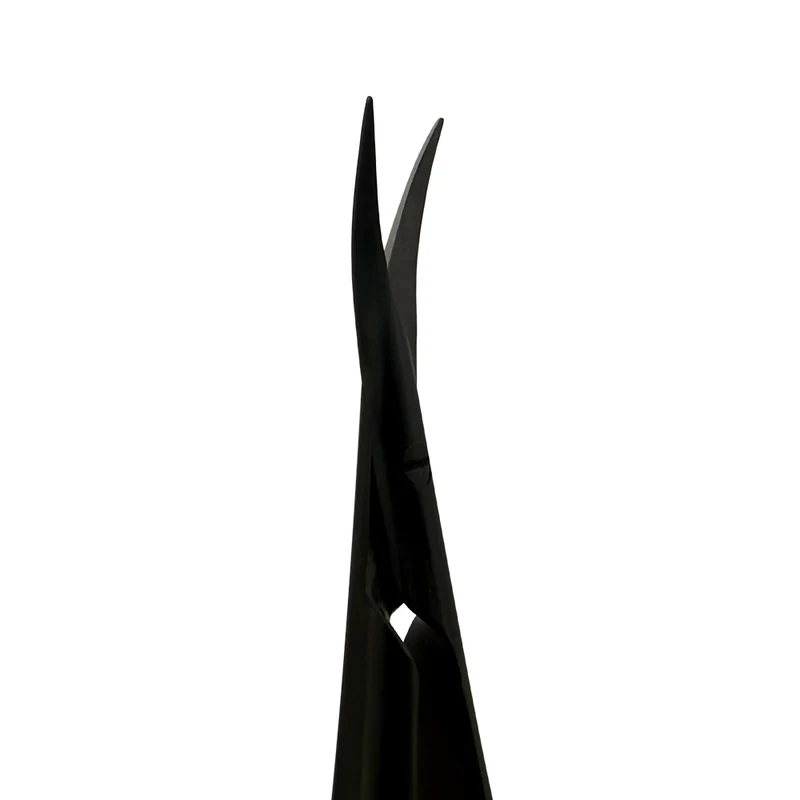 Power Castroviejo Micro Surgery Scissors – Curved, 7.1 in (18 cm) – Black Titanium