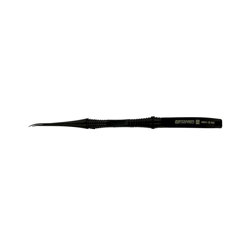 Power Castroviejo Micro Surgery Scissors – Curved, 7.1 in (18 cm) – Black Titanium