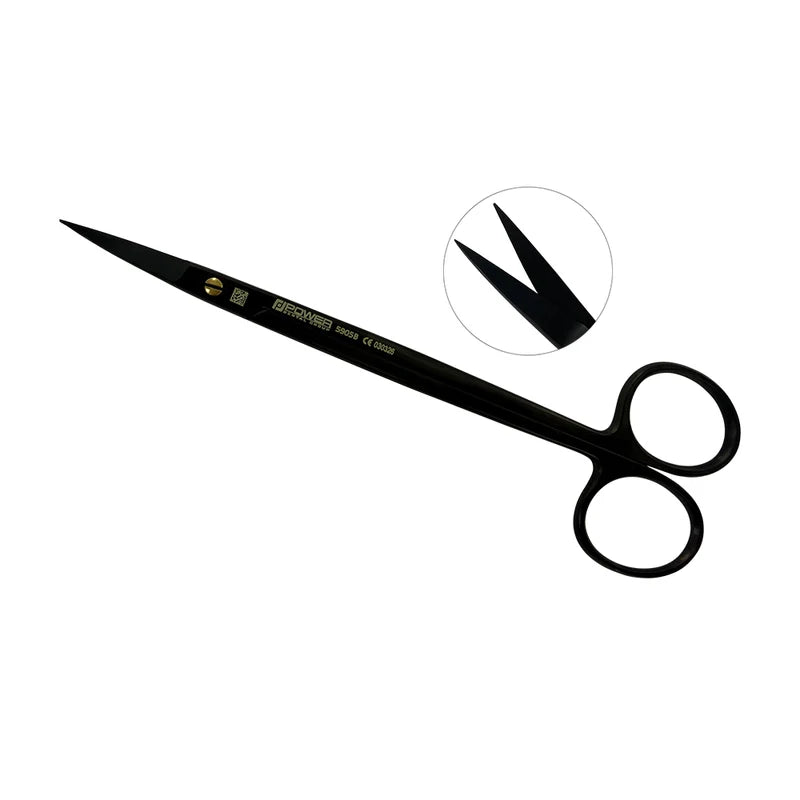 Kelly Super Cut Suture Scissors – Curved, 6.3 in (16 cm) – Black Titanium