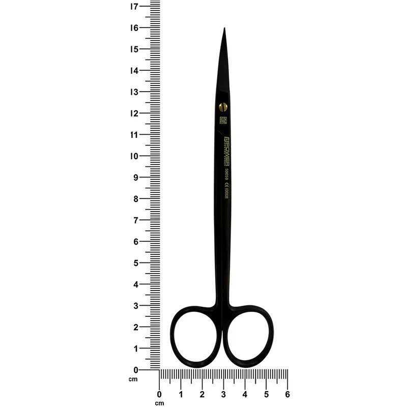 Kelly Super Cut Suture Scissors – Curved, 6.3 in (16 cm) – Black Titanium