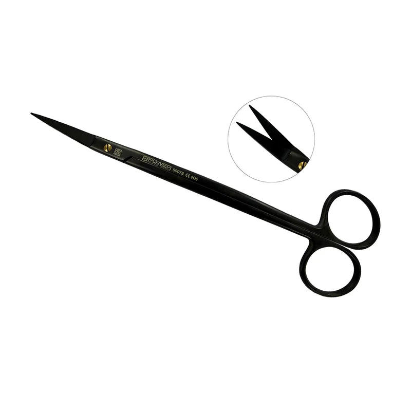 Dean Super Cut Suture Scissors – Curved, 6.9 in (17.5 cm) – Black Titanium