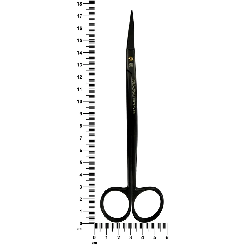 Dean Super Cut Suture Scissors – Curved, 6.9 in (17.5 cm) – Black Titanium