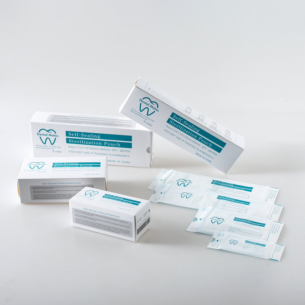 Self-Sealing Autoclave Sterilization Pouches 200pcs per box, 10 boxes/case for most sizes; 5 boxes/case 10 1/2x20