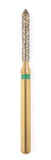 G/130-012L (885) 10-Pk , Multi use Gold Diamond Burs Beveled Cylinder Shaped