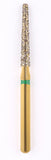 G/173-016L (848) 10-Pk , Multi use Gold Diamond Burs (Flat end Taper Shaped)