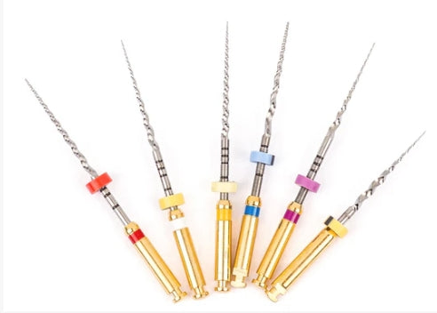 Endo Rotary Taper NiTi File, Silver, Gold and Blue 6pcs Pack