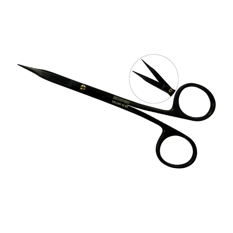 Power Bow Goldman-Fox Scissors – Straight, 4.9 in (12.5 cm) – Black Titanium