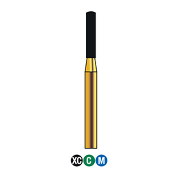 146-012S | 883 10-pk Reusable Gold Diamond Burs Round End Cylinder Shaped