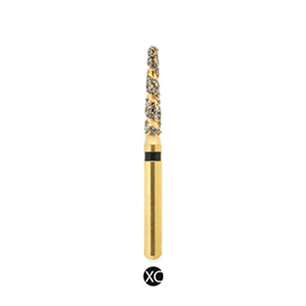 H/198-014S | (H856) 10-Pk , Multi use Gold Diamond Burs. Spiral Shaped