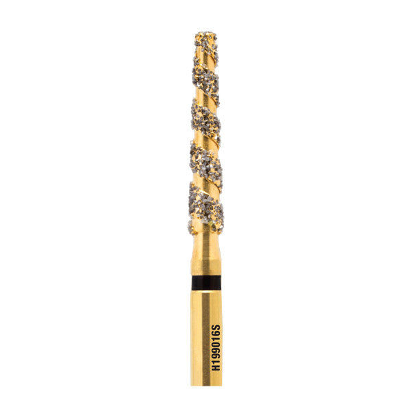 H/198-020 | (H856) 10-Pk , Multi use Gold Diamond Burs. Spiral Shaped